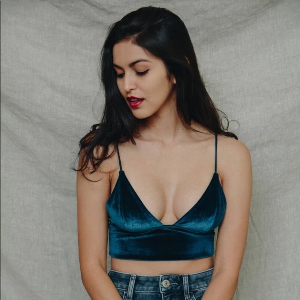 Velvet Longline Bralette